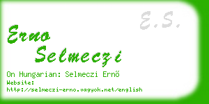 erno selmeczi business card